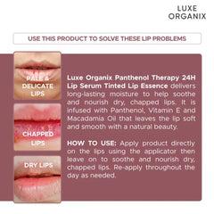 Luxe Organix Panthenol Therapy 24H Lip Serum – Honey Glaze (10g)