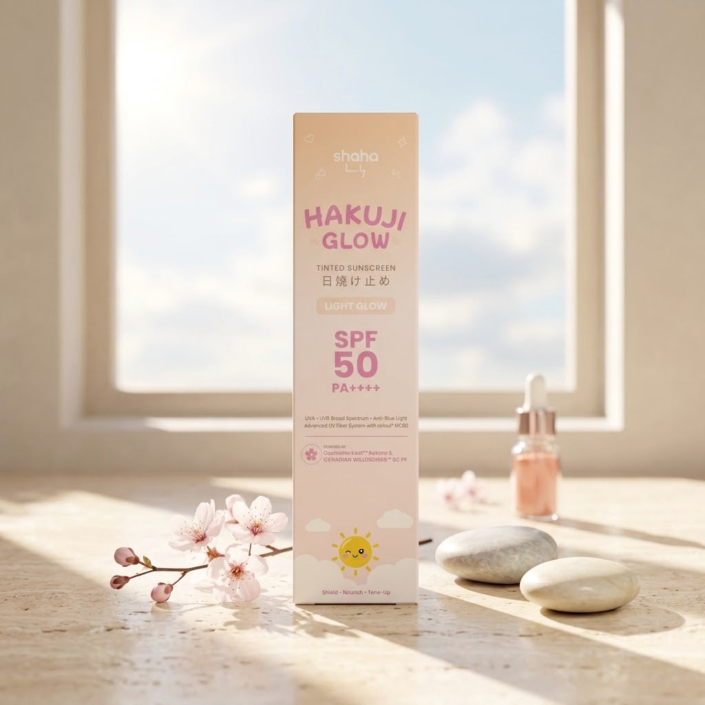 Shaha Beauty Hakuji Glow Tinted Sunscreen SPF 50 PA++++ – Light Glow – 30ml
