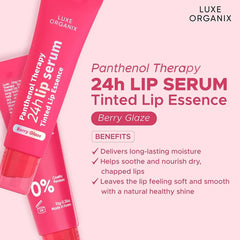 Luxe Organix Panthenol Therapy 24H Lip Serum - Berry Glaze (10g)