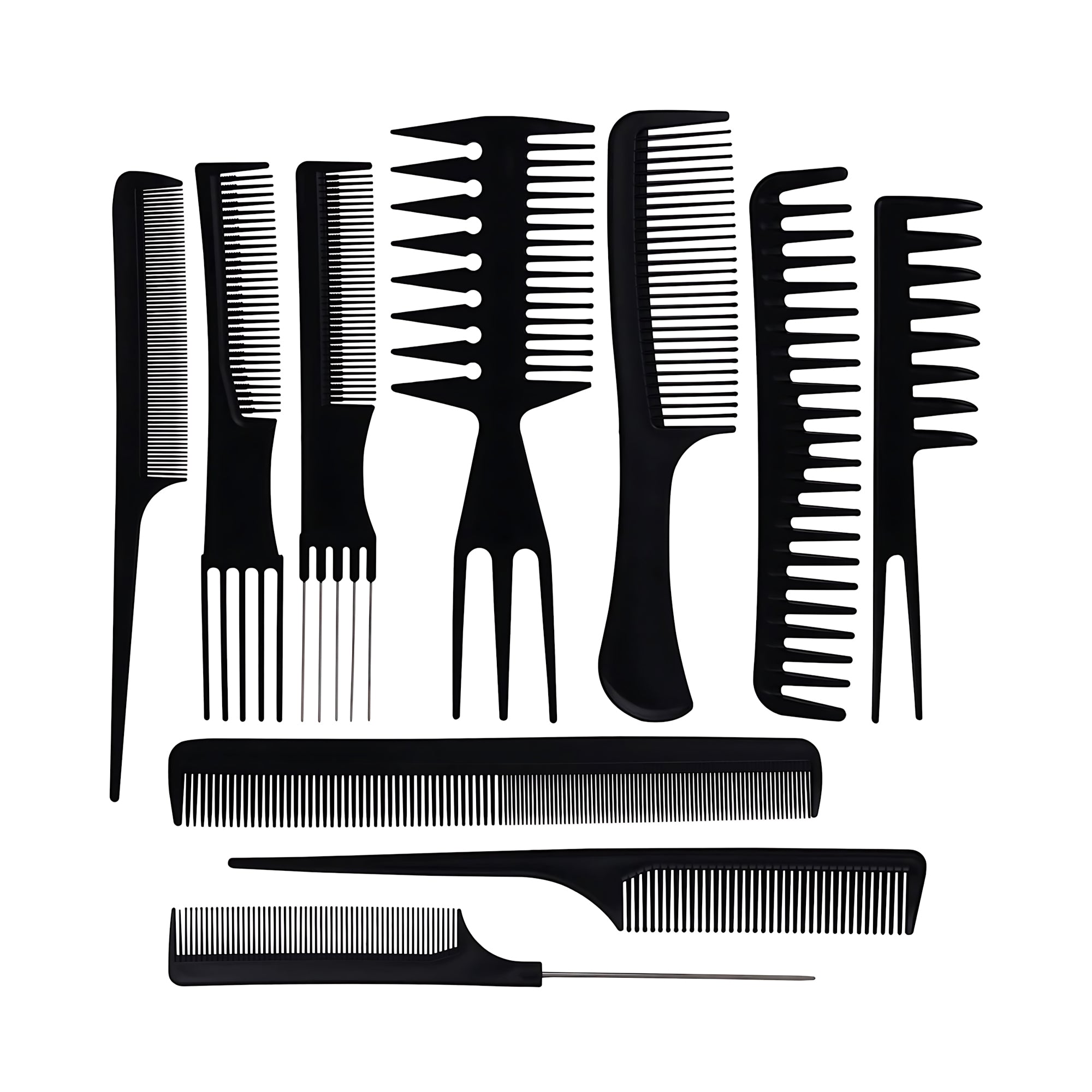 URBANMAC 10 Pc Professional Comb Kit – Durable & Versatile Hair Styling Set