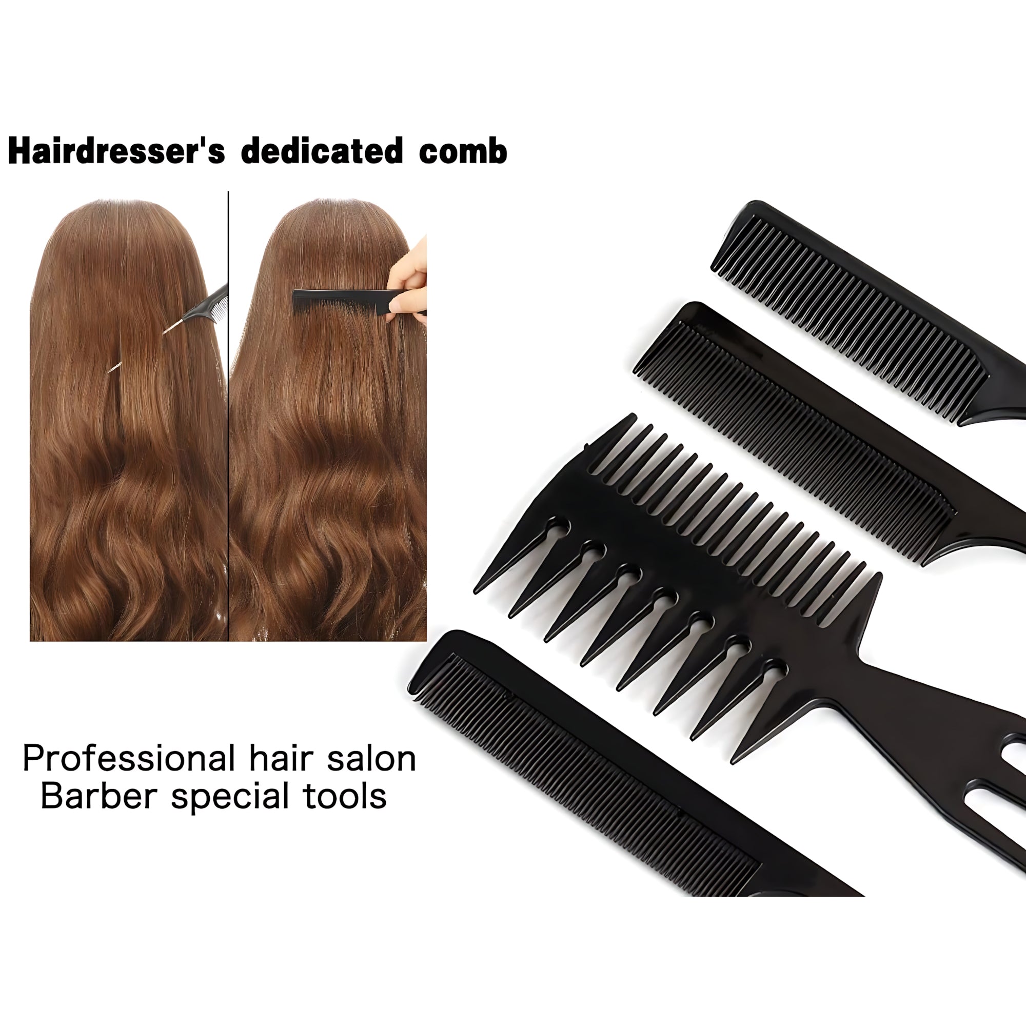 URBANMAC 10 Pc Professional Comb Kit – Durable & Versatile Hair Styling Set