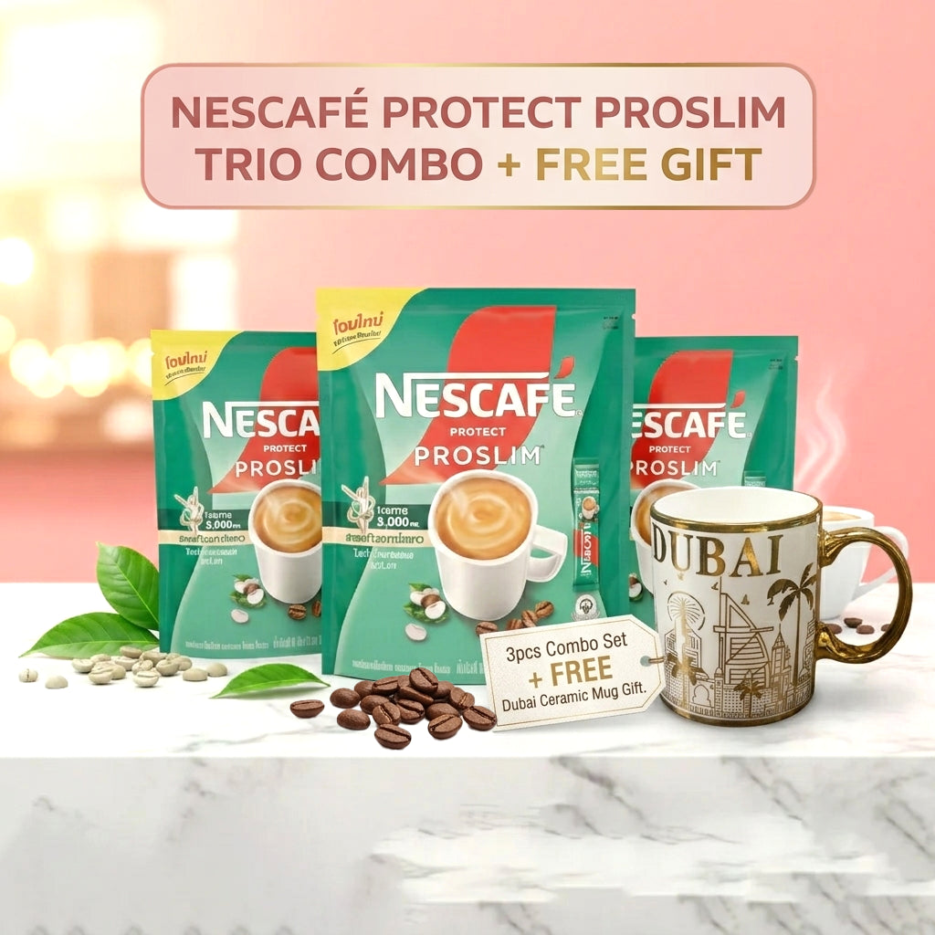 Nescafe Protect Proslim Instant Coffee 255g - 3 Pcs Combo Pack + FREE Ceramic Mug