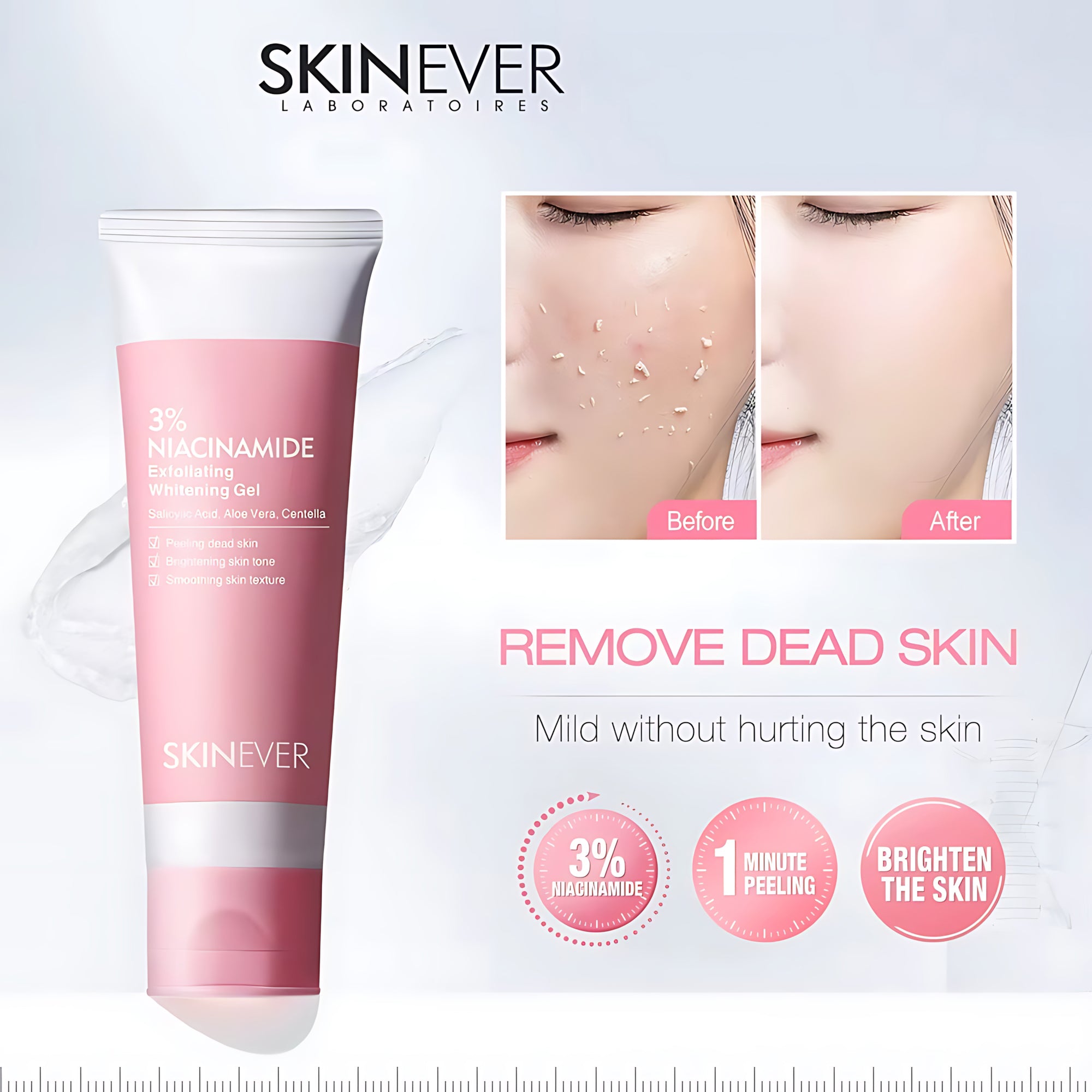 SKINEVER 3% Niacinamide Exfoliating Whitening Gel – 55ml