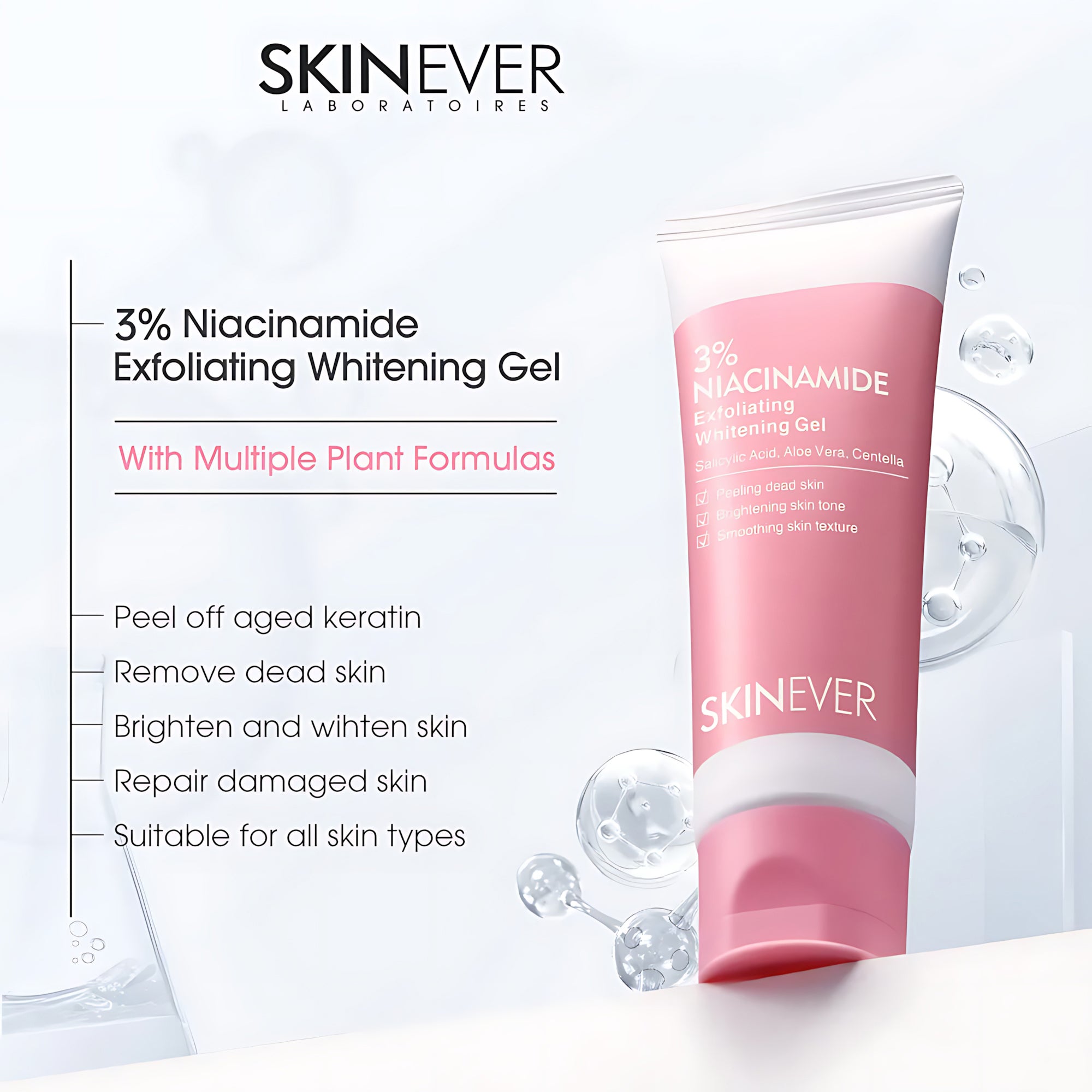 SKINEVER 3% Niacinamide Exfoliating Whitening Gel – 55ml