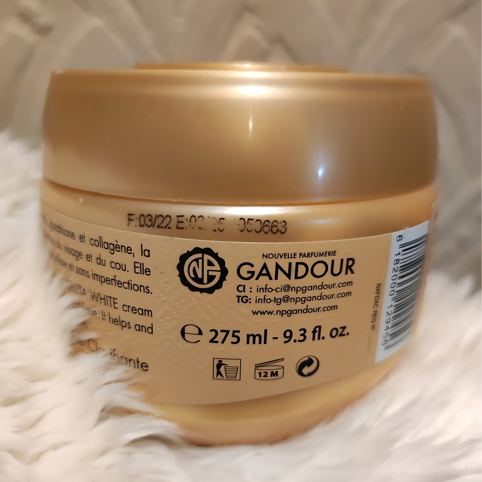 Gluta White Glutathione & Collagen Brightening Cream - 275ml