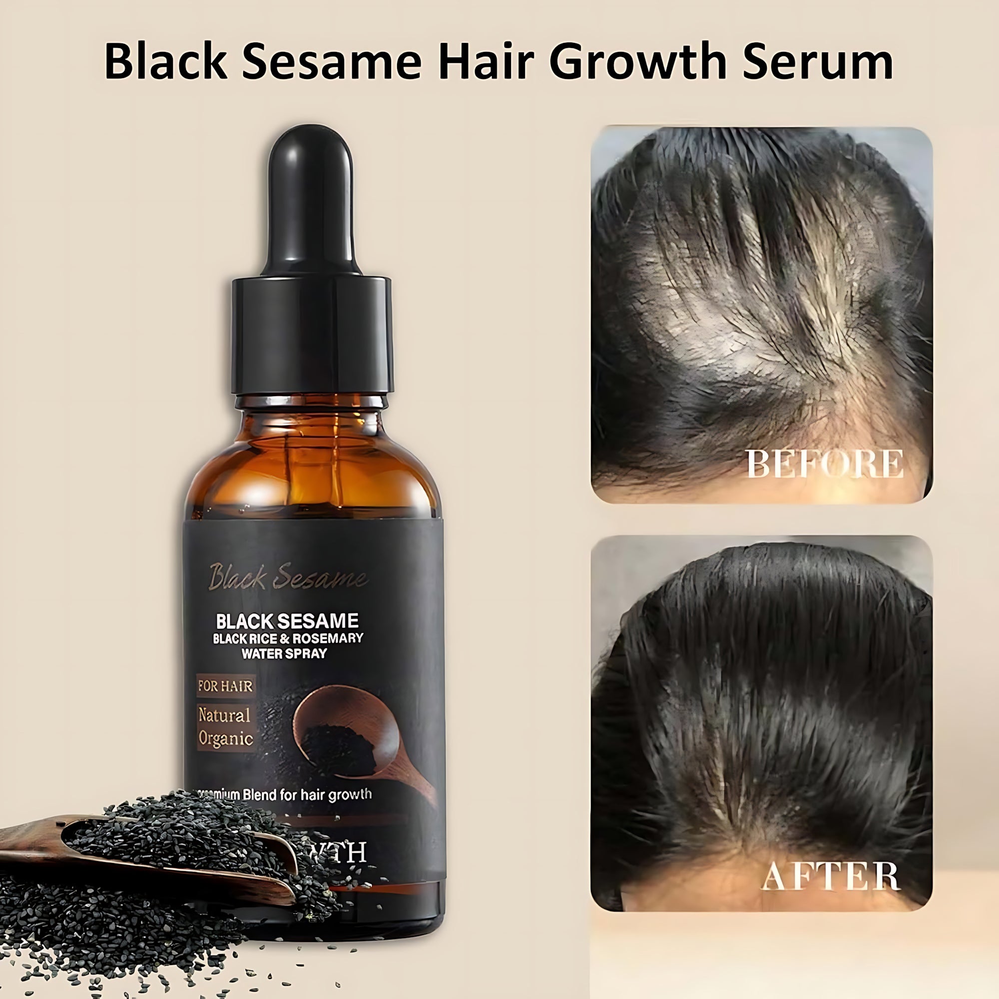 Black Sesame, Black Rice & Rosemary Water Hair Spray – 30ml
