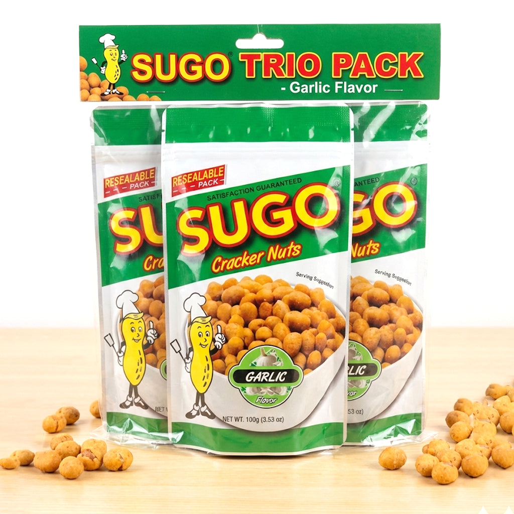 Sugo Salted Peanuts Garlic Flavor – 100g (3pcs Combo)