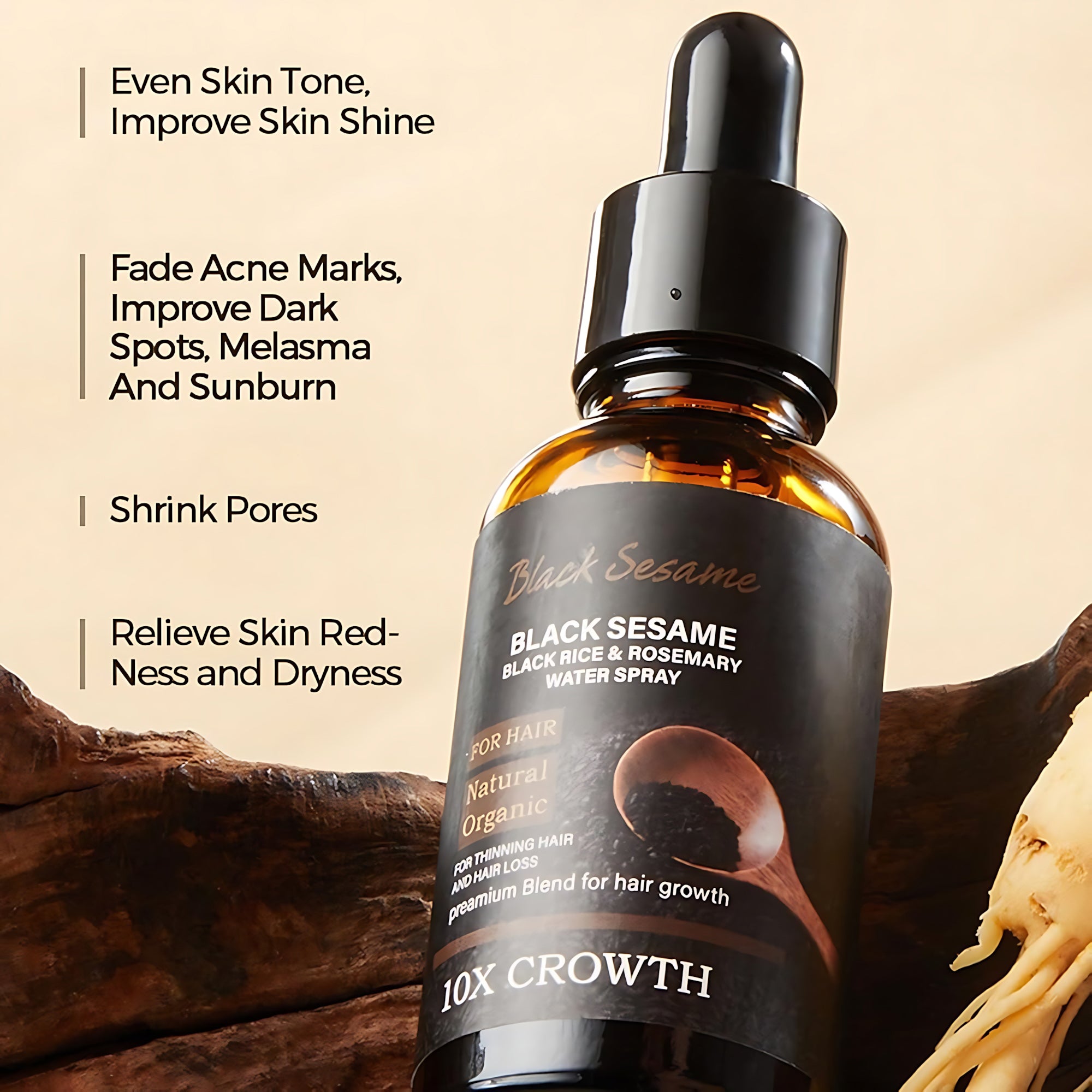 Black Sesame, Black Rice & Rosemary Water Hair Spray – 30ml