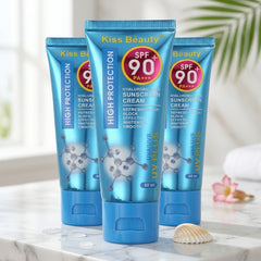 Kiss Beauty Hyaluronic Acid Sunscreen Cream SPF 90+ PA+++ - 60ml (3Pcs Combo)