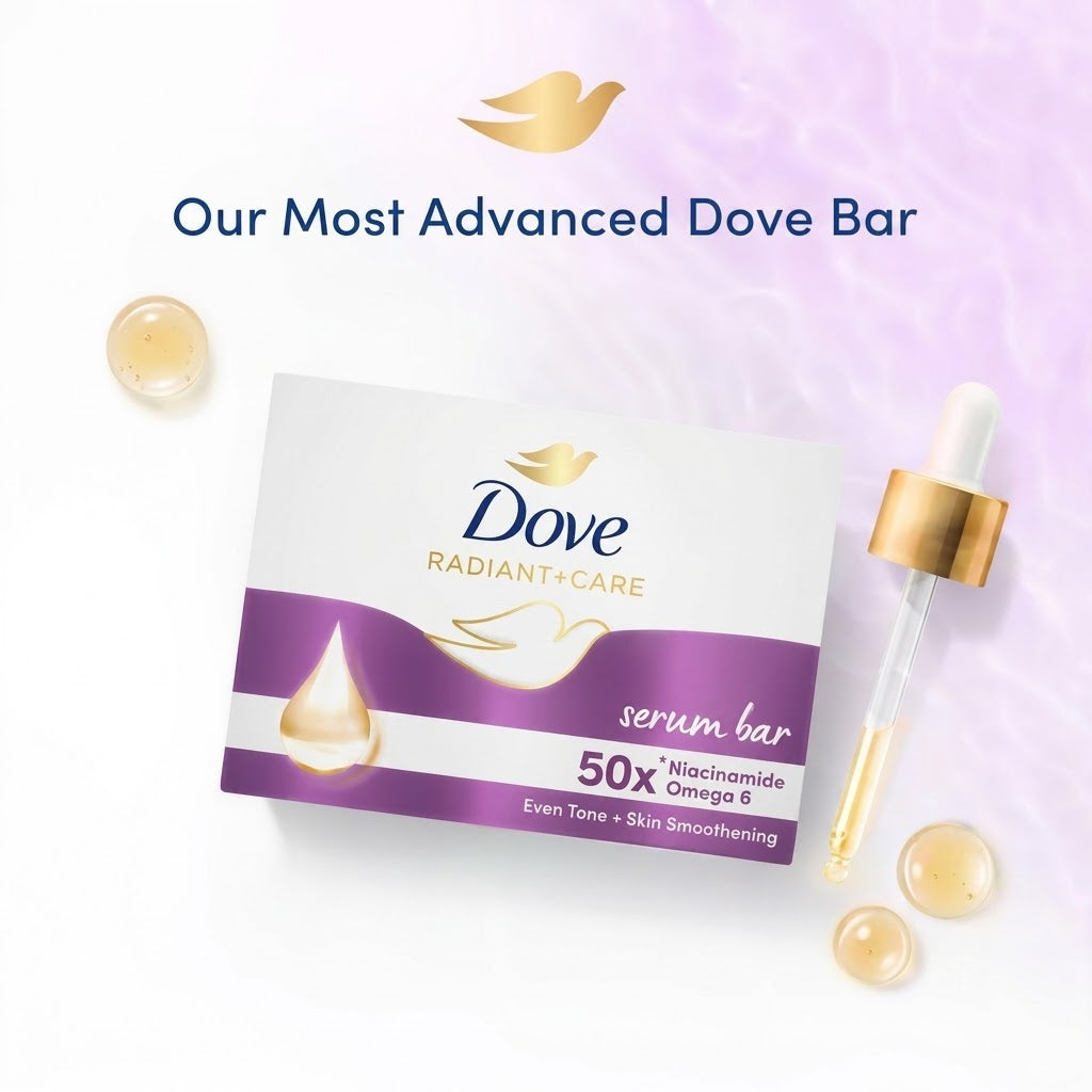 Dove Radiant + Care Serum Bar Niacinamide + Omega 6 – 90g