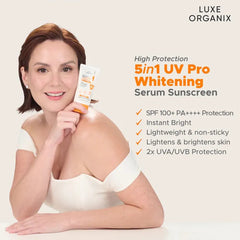 Luxe Organix 5-in-1 UV Pro Whitening Serum Sunscreen SPF 100 PA+++ - 40ml