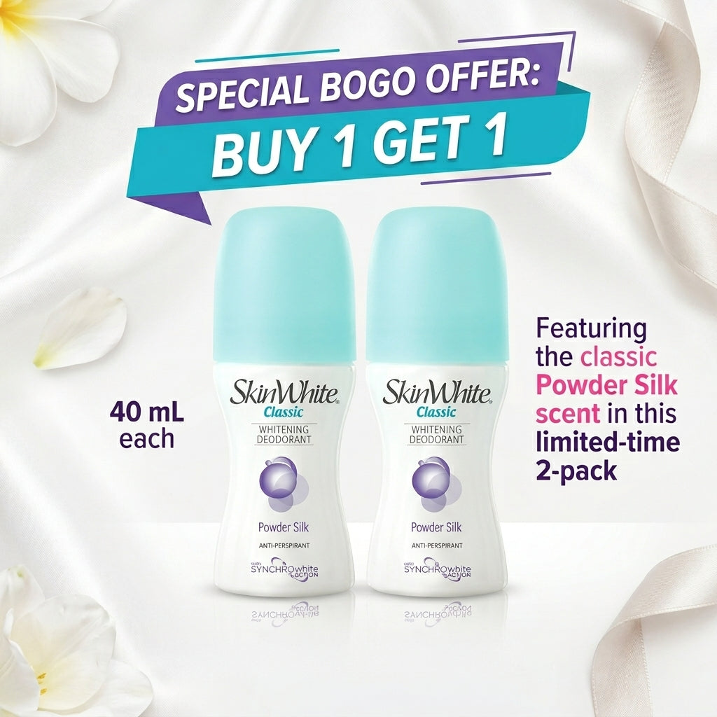 SkinWhite Classic Powder Silk Whitening Deodorant 40ml - Buy 1 Get 1 Offer
