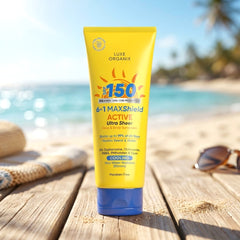 Luxe Organix 6-in-1 MAXShield Active Ultra Sheer Sunscreen SPF 150 – 100ml