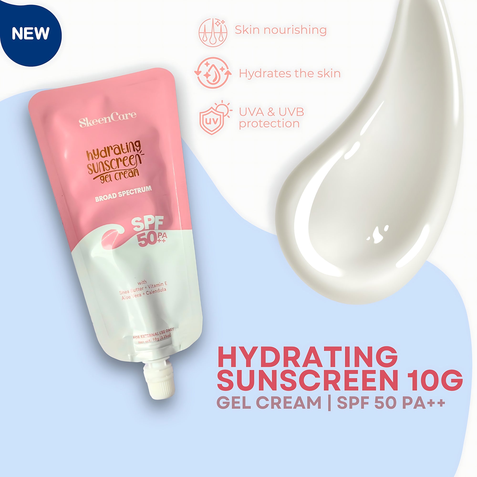 SkeenCare Hydrating Sunscreen Gel Cream SPF 50 PA++ – 10g Sachet