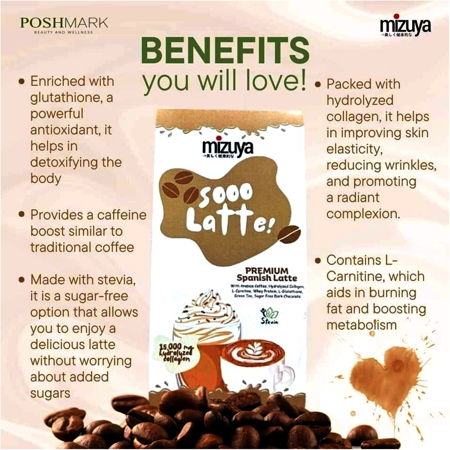 glutathione in spanish Mizuya Sooo Latte! Premium Spanish Latte