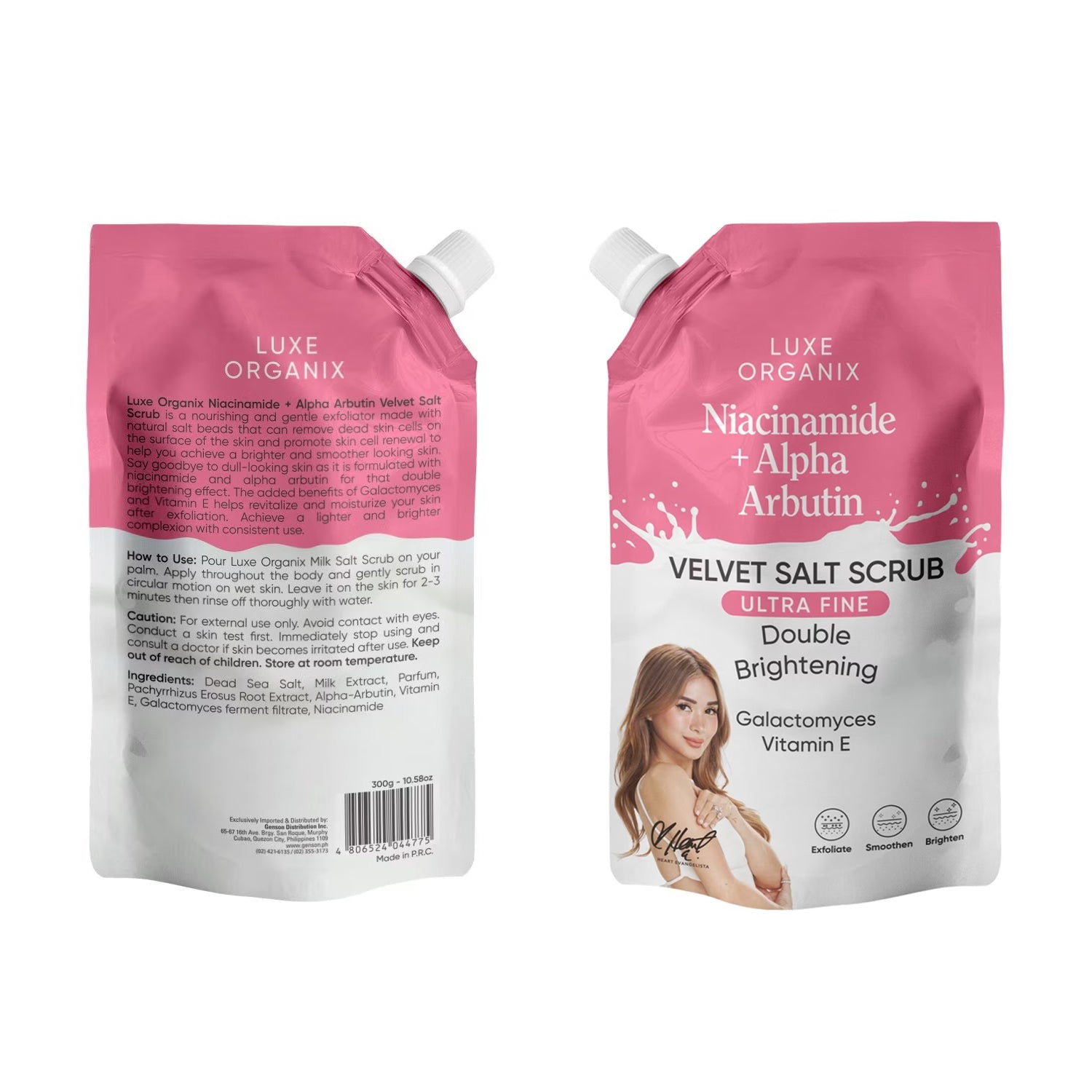 Luxe Organix Niacinamide + Alpha Arbutin Velvet Salt Scrub - 300g