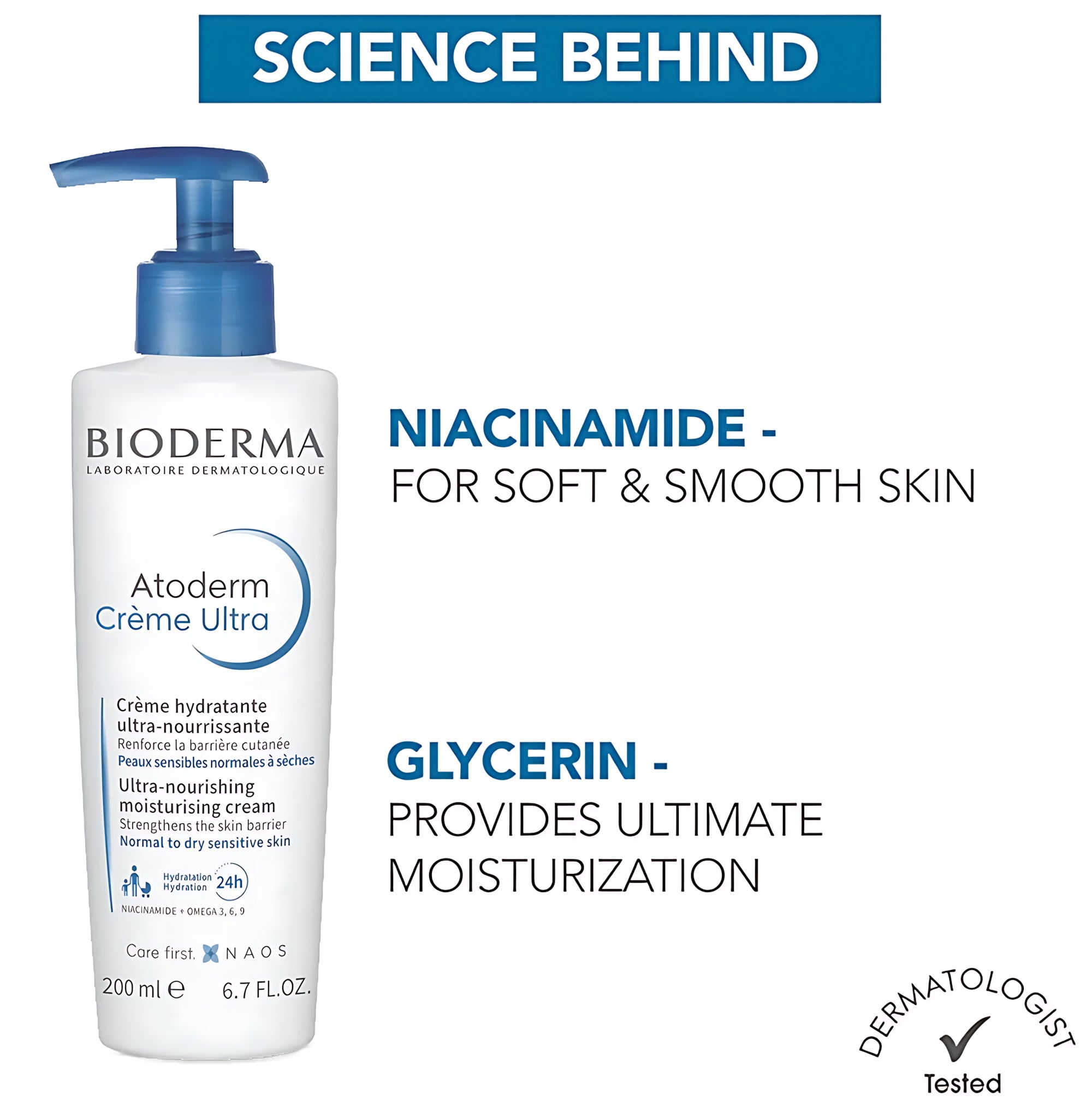 Bioderma Atoderm Crème Ultra – Ultra-Nourishing Moisturizing Cream for Face & Body (200ml)