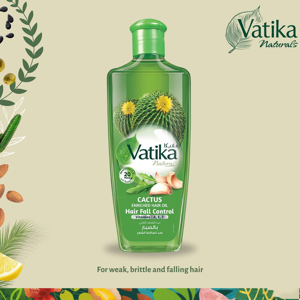 Vatika Hair Fall Control Cactus Hair Oil – 300ml