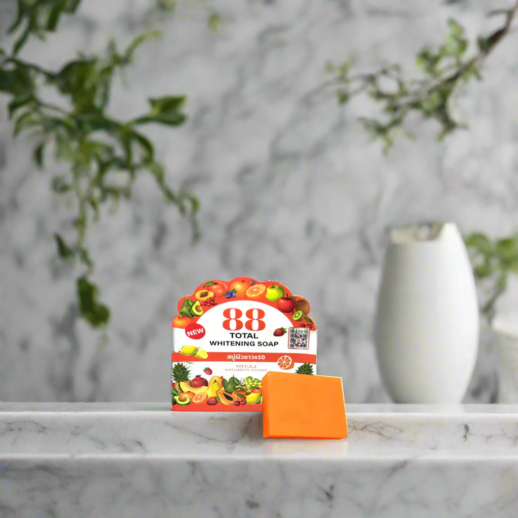 88 Total Brightening Soap with Glutathione, Vitamins C, E, A, Alpha Arbutin, and Collagen - 80g