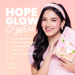 Luna Aura Hope Glow Crystal Peach Glutathione Juice Drink – 10 Sachets (18g each)