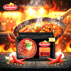 Lucky Me! Bulramen Spicy Chicken Stir-Fried Noodles – 6 x 60g