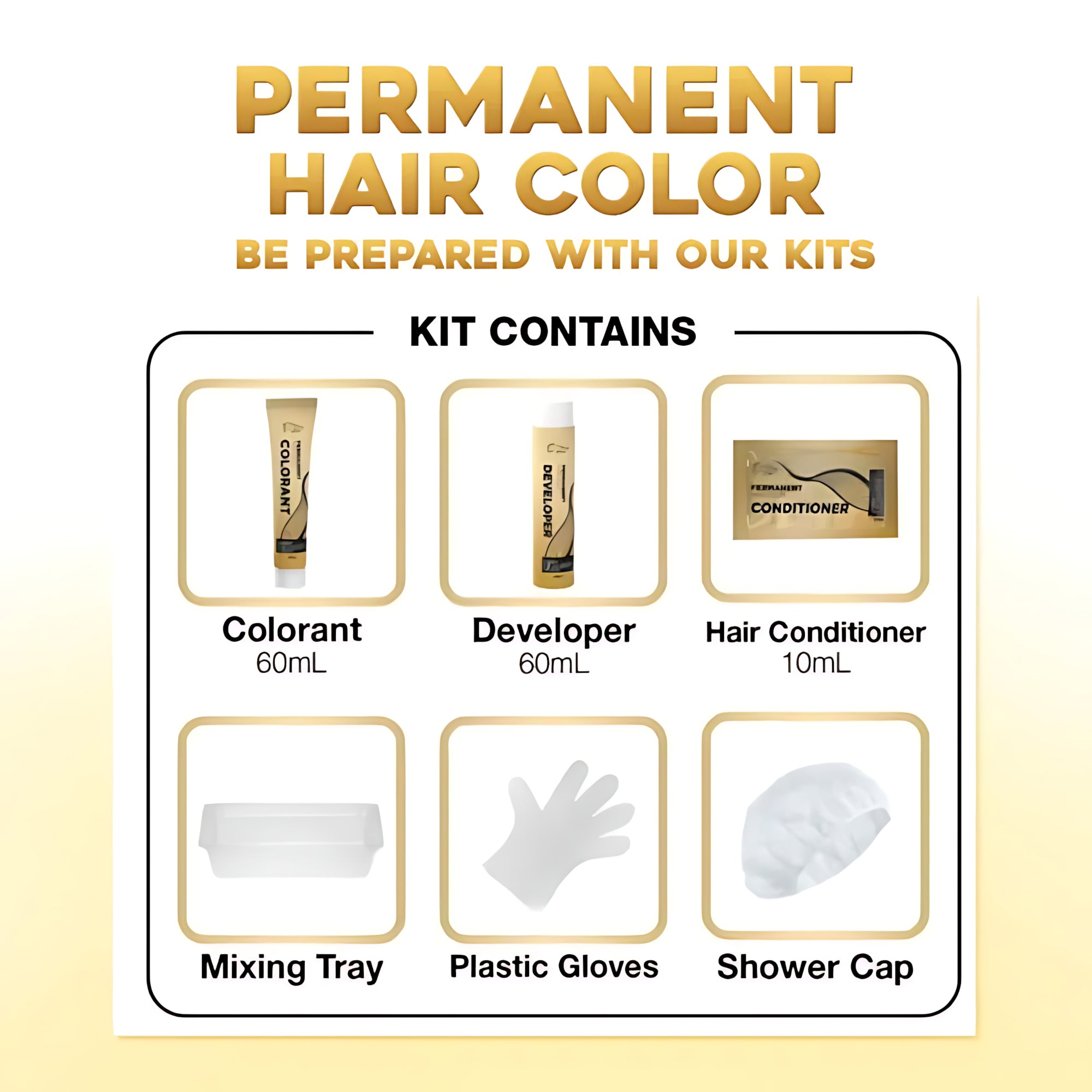 130m Color MerrySun Permanent Hair Color – Rose Gold (Complete Coloring Kit, 130m ...
