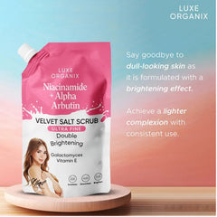 Luxe Organix Niacinamide + Alpha Arbutin Velvet Salt Scrub - 300g