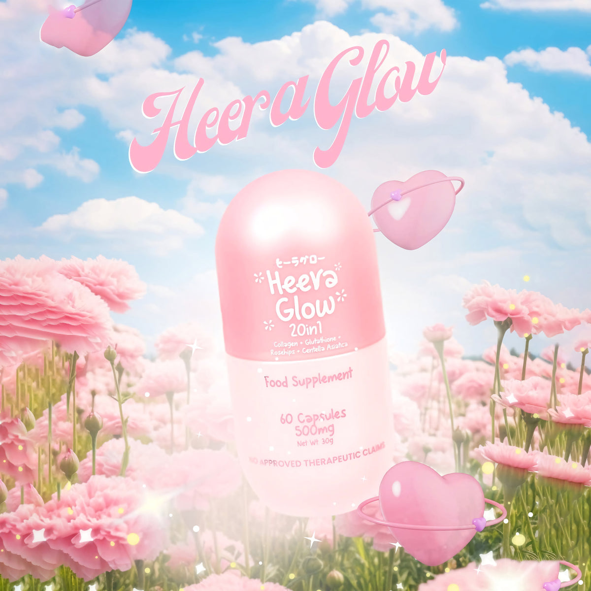 Heera Glow 20-in-1 Absolute Hydration Capsules (500mg) – 60 Capsules