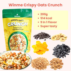 Winme Crispy Oats Crunch Cereal – Choco Banana & Walnuts (200g)