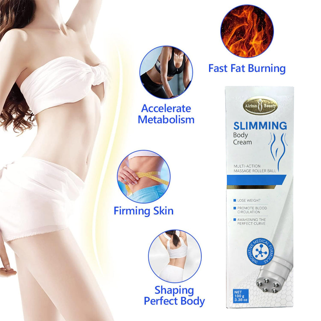 Aichun Beauty Slimming Body Cream with Multi-Action Massage Roller Ball – 100g
