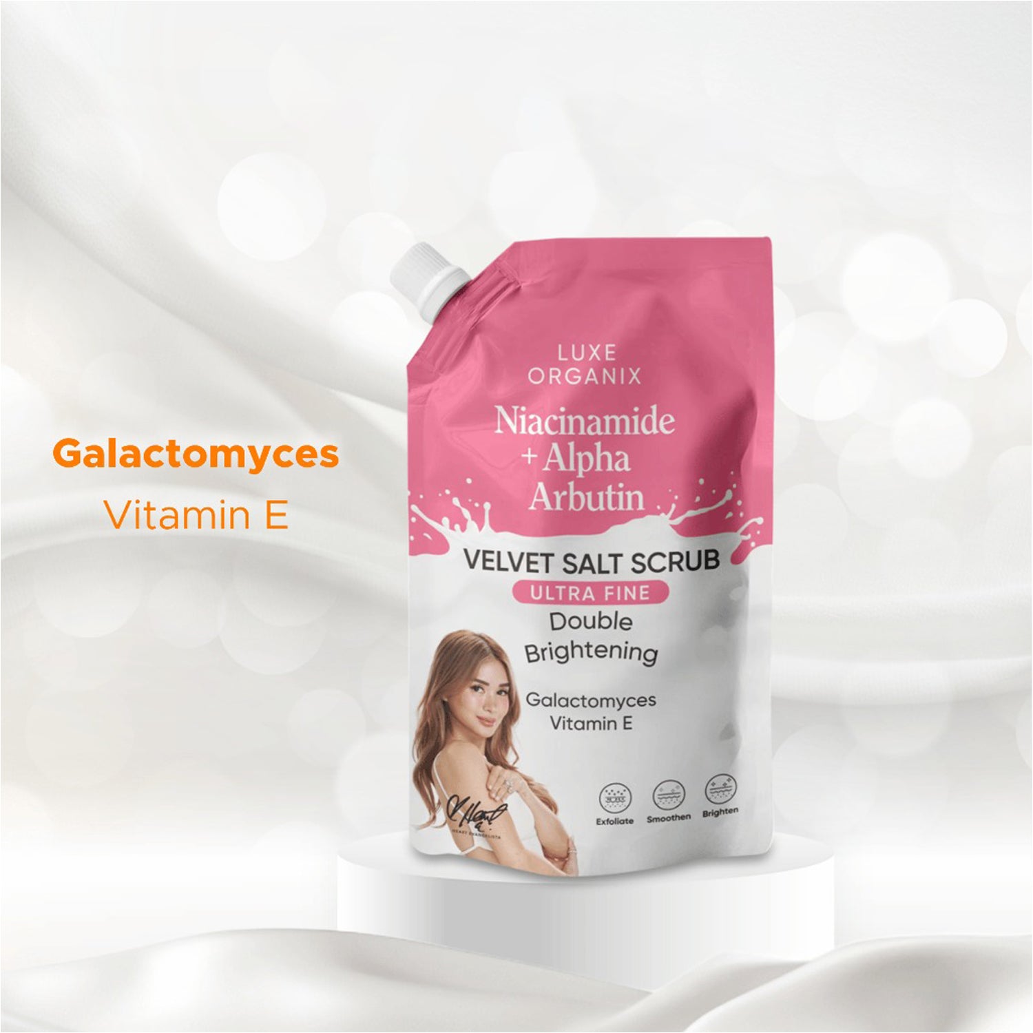 Luxe Organix Niacinamide + Alpha Arbutin Velvet Salt Scrub - 300g