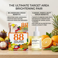 88 Total White Underarm Cream 35g + Catt & Co Bright & Free Serum 30ml - (COMBO)