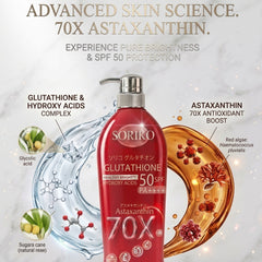 Soriko Glutathione Astaxanthin 70X Healthy Bright Body Lotion SPF50 PA++++ – 500ml