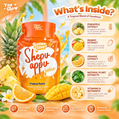 You Glow Babe Shepu Appu Juice Super Gizer  – Tropical Punch – 15g x 10 Sachets