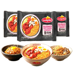 Lucky Me! Bulramen Spicy Chicken Carbonara Stir-Fried Noodles – 60g (3 Pcs Combo)