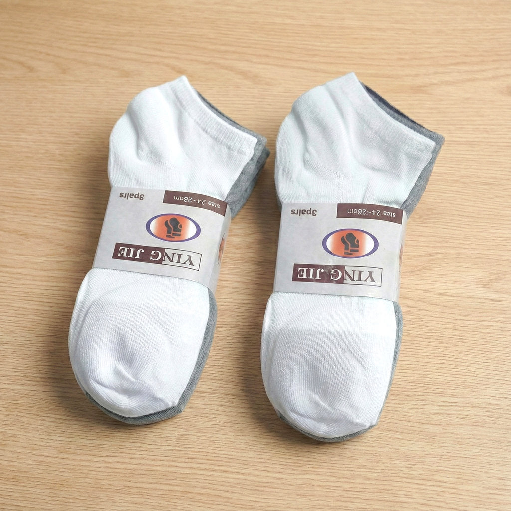 Premium Ankle-Length Socks – Pack of 6 Pairs (24–26cm, Assorted Colors)