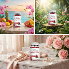 Nature Glow Glutathione Collagen Glow Cranberry Gummies – 3pcs Combo Pack (60 Gummies each)