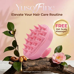 Yusofine Argan Nourish-Repair Shampoo & Conditioner Combo (300ml Each) + FREE HAIR  SCALP MASSAGER