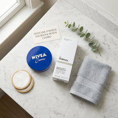 Glow & Hydrate Duo – The Ordinary Glycolic Acid 7% Toner + NIVEA Creme Combo