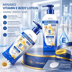Minako Vitamin E 99X Niacinamide Body Lotion SPF 50+ – 500ml