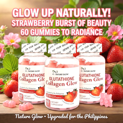 Nature Glow Glutathione Collagen Glow Strawberry Gummies – 3pcs Combo Pack (60 Gummies each)