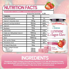 Nature Glow Glutathione Collagen Glow Strawberry Gummies – 3pcs Combo Pack (60 Gummies each)