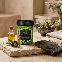 Jardin d Oleane 100% Natural Moroccan Black Soap with Olive Oil -500g