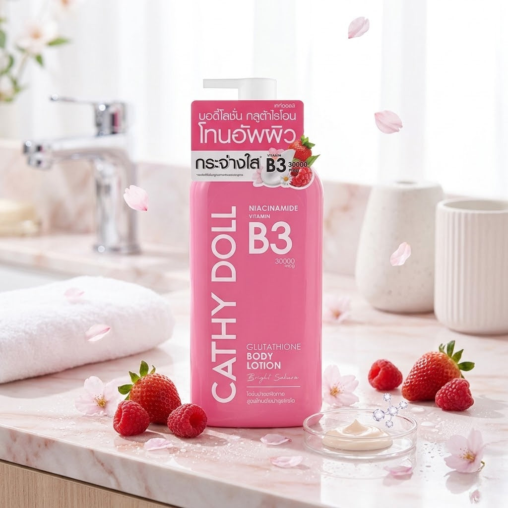 Cathy Doll Niacinamide Vitamin B3 Glutathione Body Lotion – 450ml (Bright Sakura)