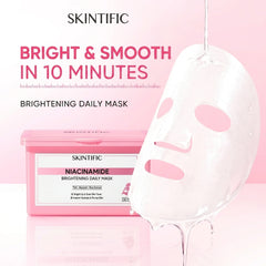 SKINTIFIC Niacinamide Brightening Daily Sheet Mask – 30 Sheets