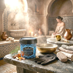 Jardin d Oleane 100% Natural Moroccan Black Soap with Atlas Cedar Essential Oil – 500g