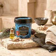 Jardin d Oleane 100% Natural Moroccan Black Soap with Atlas Cedar Essential Oil – 500g