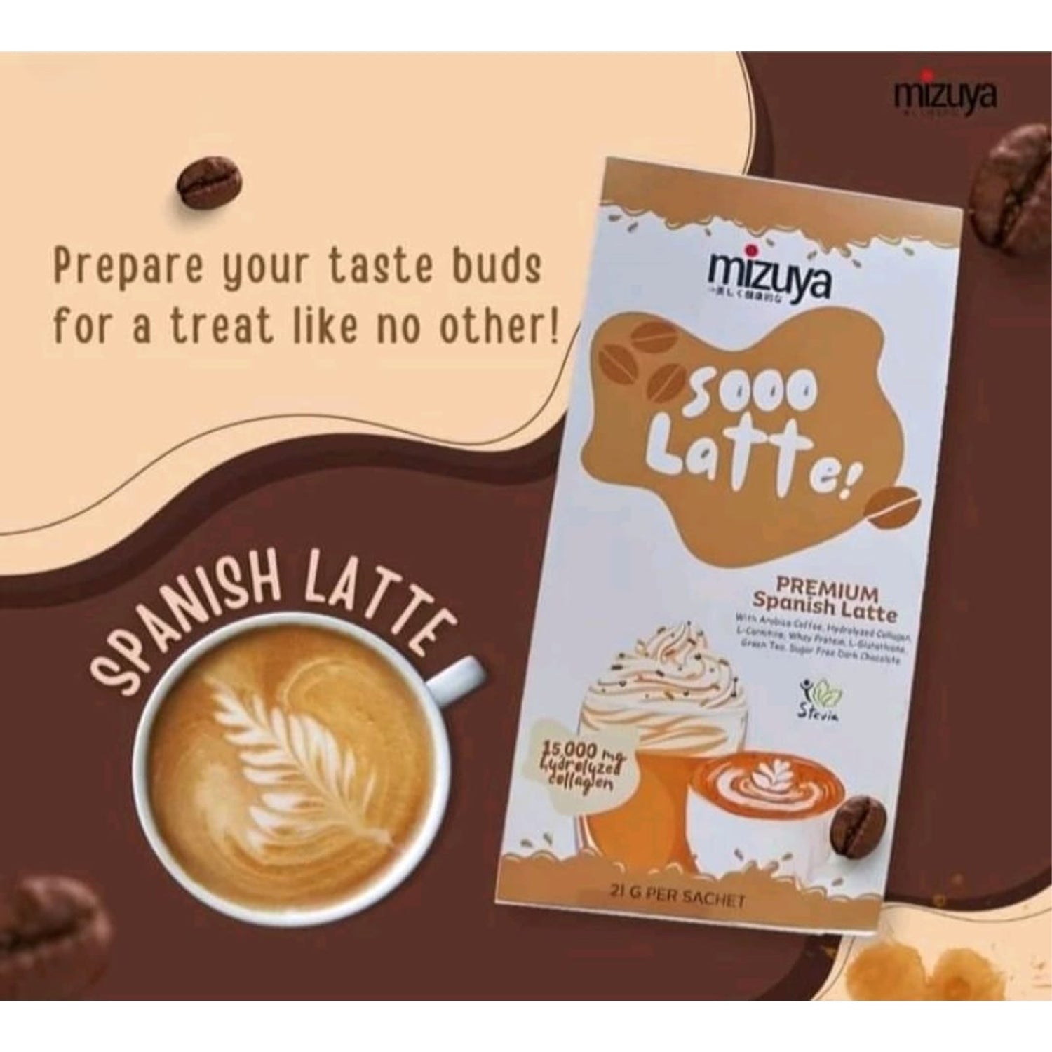 Mizuya Sooo Latte! Premium Spanish Latte - 21g × 10 Sachets