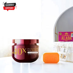 Jennie Moon 40x Pro Derma Plus Body Booster – 250g & Alada Instant Whitening Soap – 160g Combo Pack