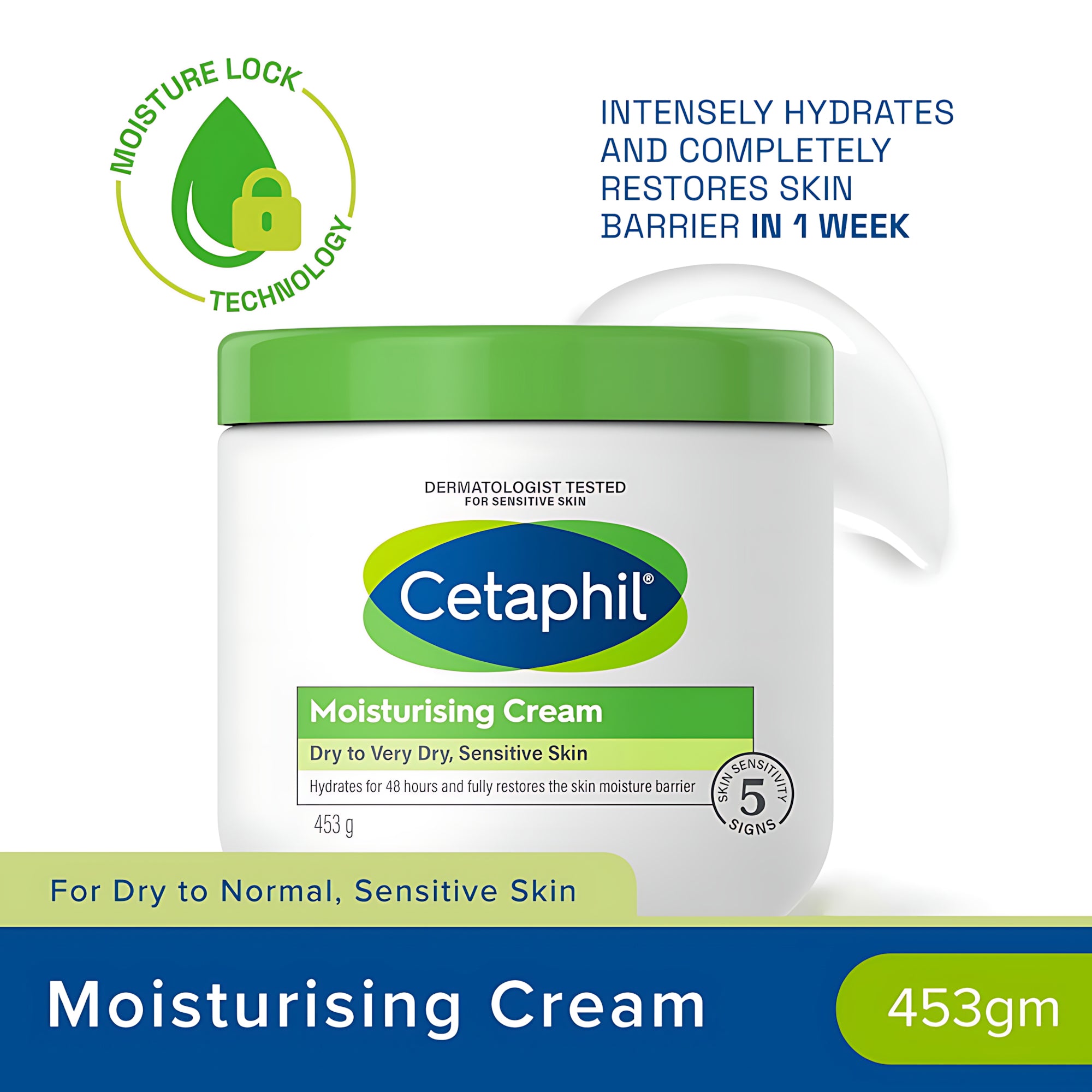 Cetaphil Moisturizing Cream for Face & Body - 453g